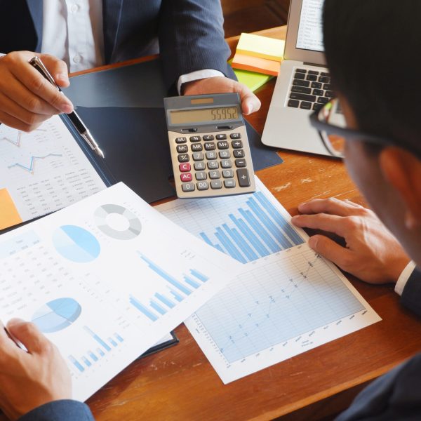Business consulting businessman meeting brainstorming report project analyse.
