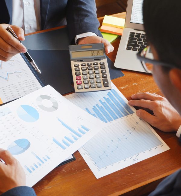 Business consulting businessman meeting brainstorming report project analyse.