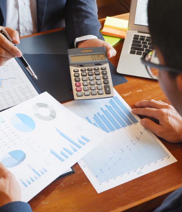 Business consulting businessman meeting brainstorming report project analyse.