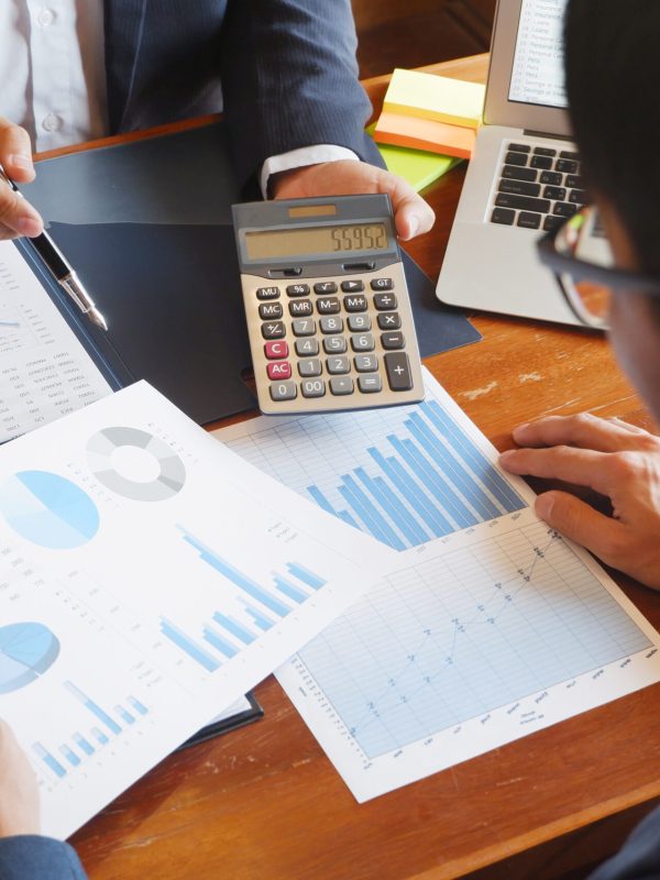 Business consulting businessman meeting brainstorming report project analyse.